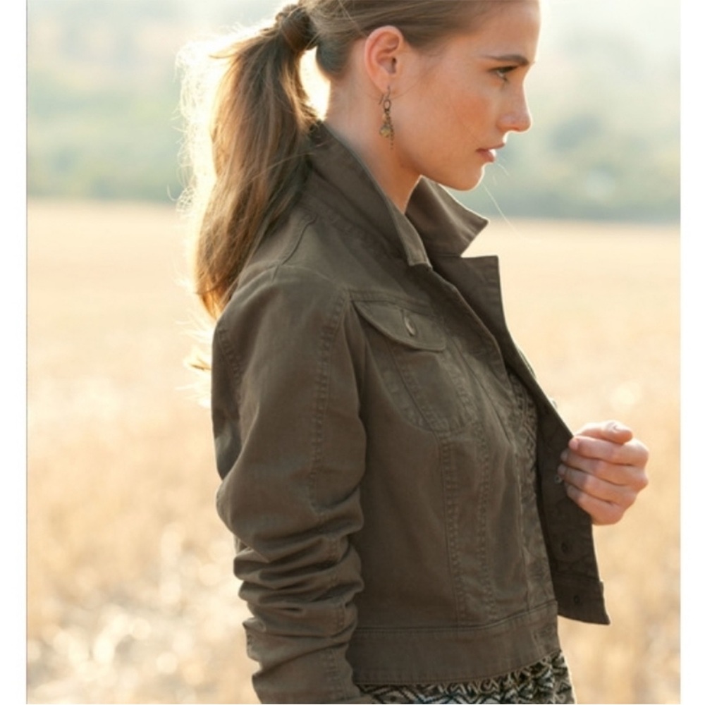 Peruvian Connection Brown Chelsea Jean Jacket Size 8 - Picture 2 of 10